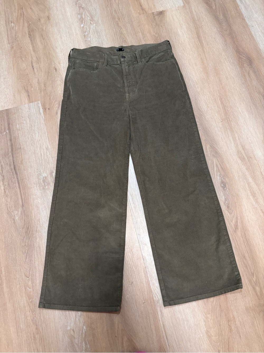 J. Crew Women's Olive Wide-Leg Corduroy Jeans